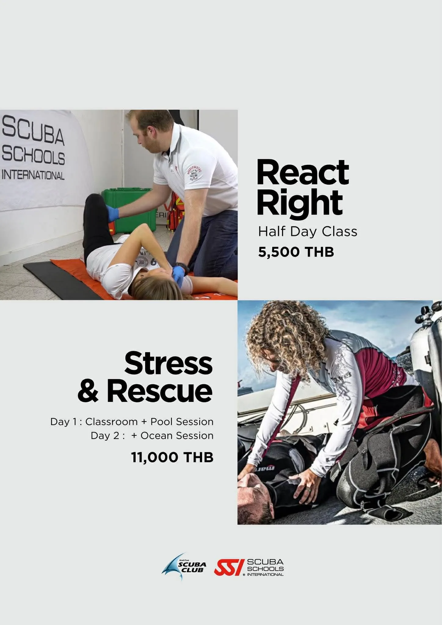 Stress and Rescue course poster with emergency response training